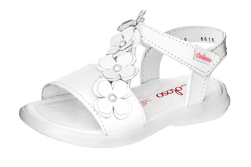 Sandalia 501805 Piel Blanca Niña