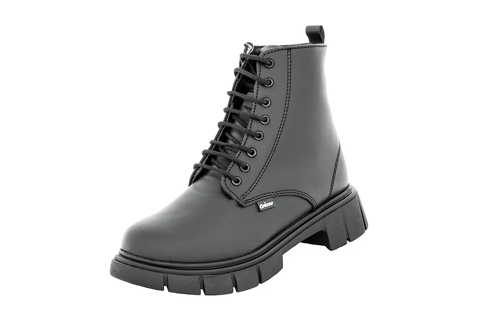 Bota 792502 Piel Negra Tubo Bajo Niña