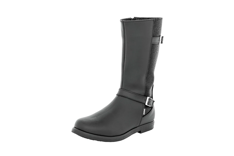 Bota 793701 Piel Negra Tubo Alto Niña